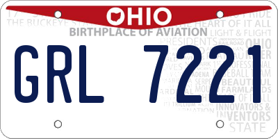OH license plate GRL7221