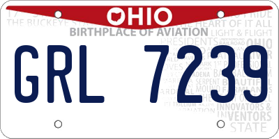 OH license plate GRL7239