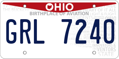 OH license plate GRL7240