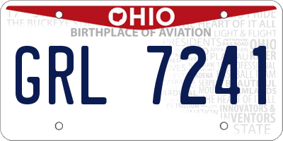 OH license plate GRL7241