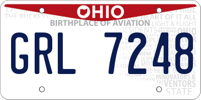 OH license plate GRL7248