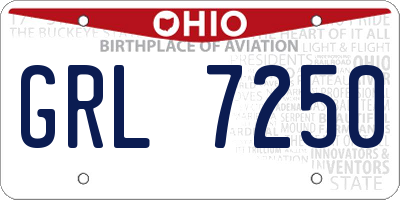 OH license plate GRL7250