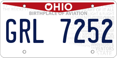 OH license plate GRL7252