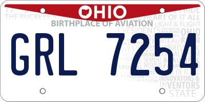 OH license plate GRL7254