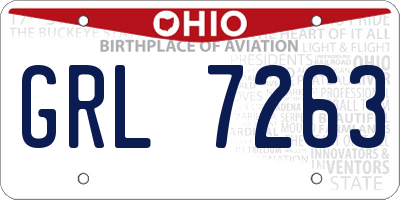 OH license plate GRL7263