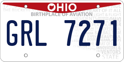 OH license plate GRL7271