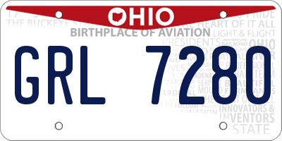 OH license plate GRL7280