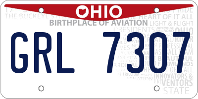 OH license plate GRL7307