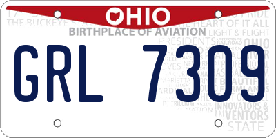 OH license plate GRL7309