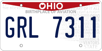 OH license plate GRL7311