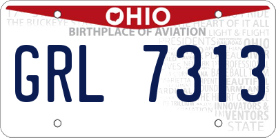 OH license plate GRL7313