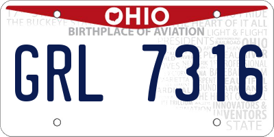 OH license plate GRL7316