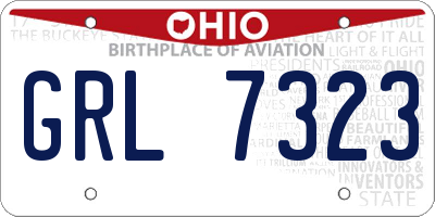 OH license plate GRL7323