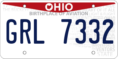 OH license plate GRL7332