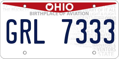 OH license plate GRL7333