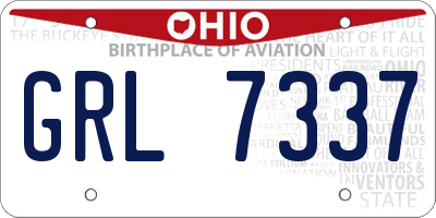 OH license plate GRL7337
