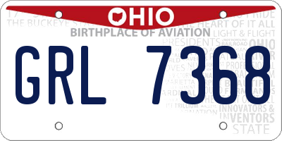 OH license plate GRL7368