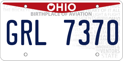 OH license plate GRL7370
