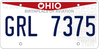 OH license plate GRL7375
