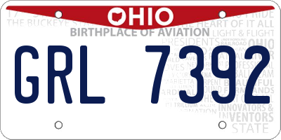 OH license plate GRL7392