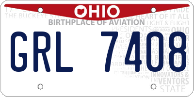 OH license plate GRL7408