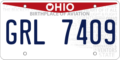 OH license plate GRL7409