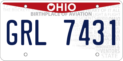 OH license plate GRL7431