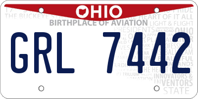 OH license plate GRL7442