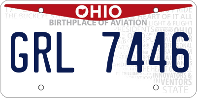 OH license plate GRL7446