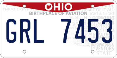 OH license plate GRL7453