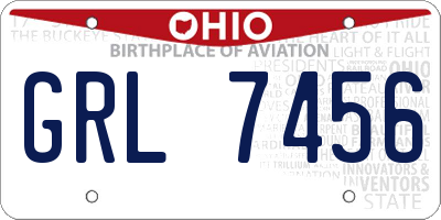 OH license plate GRL7456