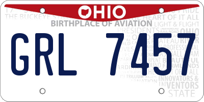 OH license plate GRL7457