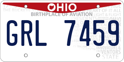 OH license plate GRL7459
