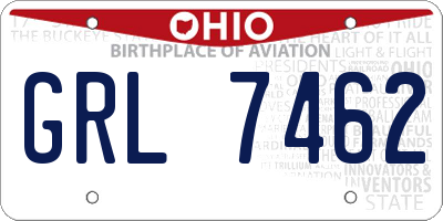 OH license plate GRL7462