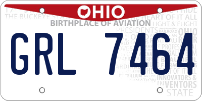 OH license plate GRL7464