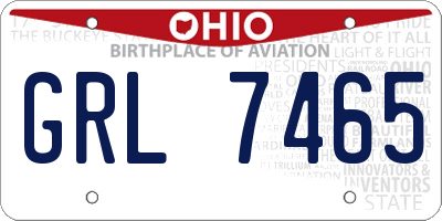 OH license plate GRL7465