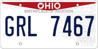 OH license plate GRL7467