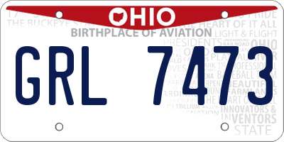 OH license plate GRL7473