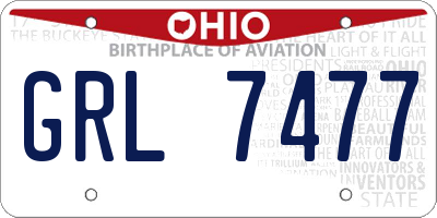 OH license plate GRL7477