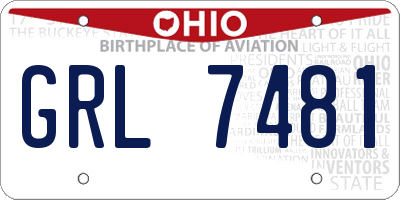 OH license plate GRL7481