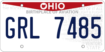 OH license plate GRL7485