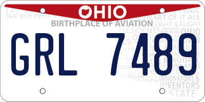 OH license plate GRL7489
