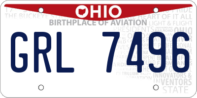 OH license plate GRL7496