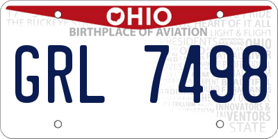 OH license plate GRL7498