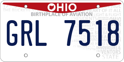 OH license plate GRL7518