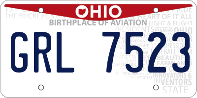 OH license plate GRL7523