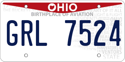 OH license plate GRL7524