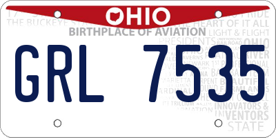 OH license plate GRL7535