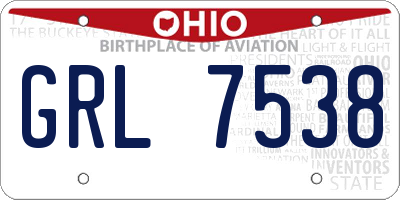 OH license plate GRL7538