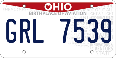 OH license plate GRL7539